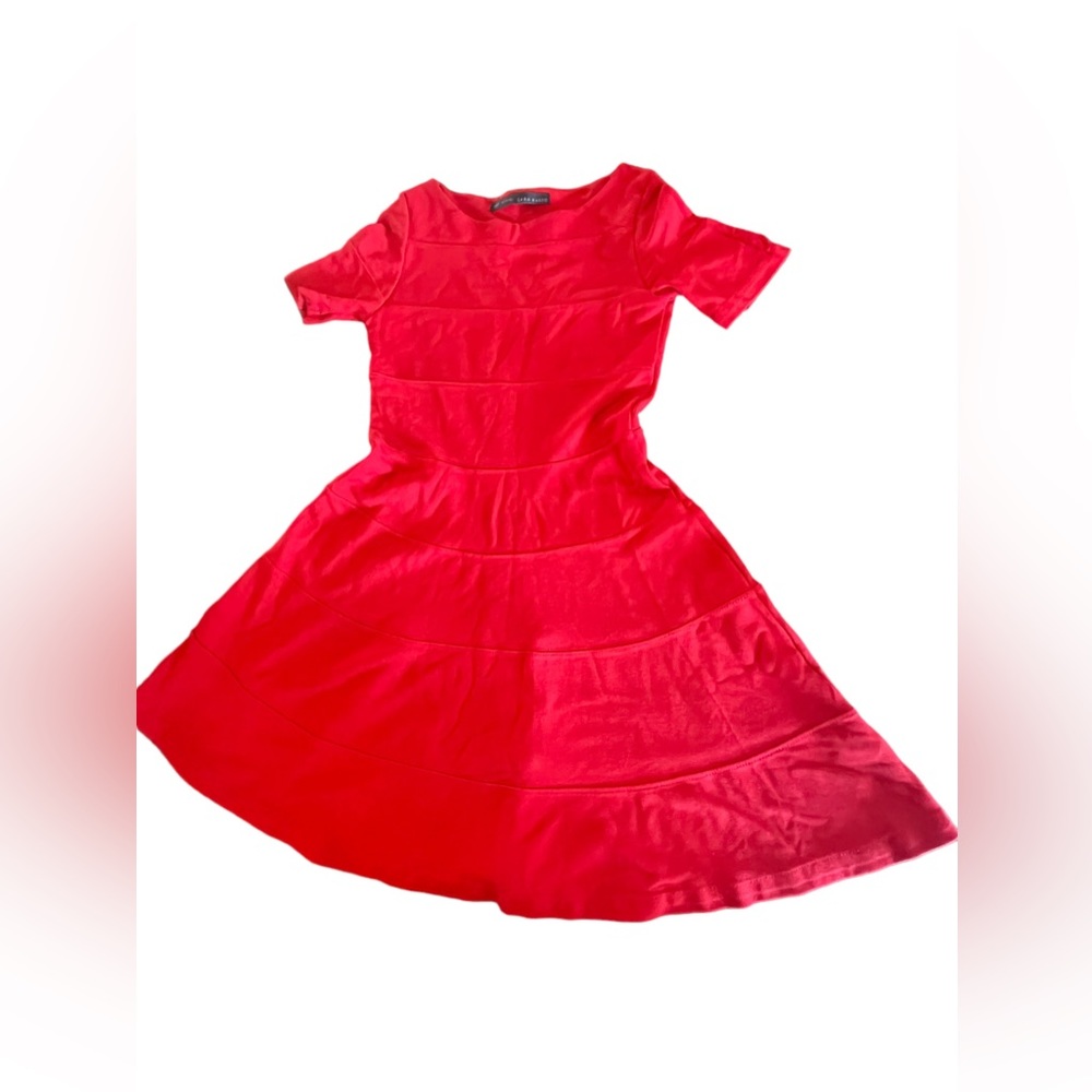 Red Zara Skater Dress Size Medium